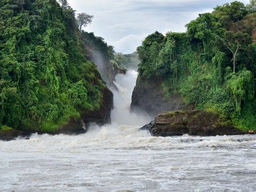 Murchison Falls, the Nile pouring through a narrow rock gorge